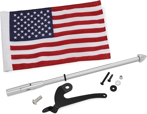 Big Bike Parts Show Chrome Accessories (41-203L) Trunk Mount Flag Pole for Can-Am RT/F3
