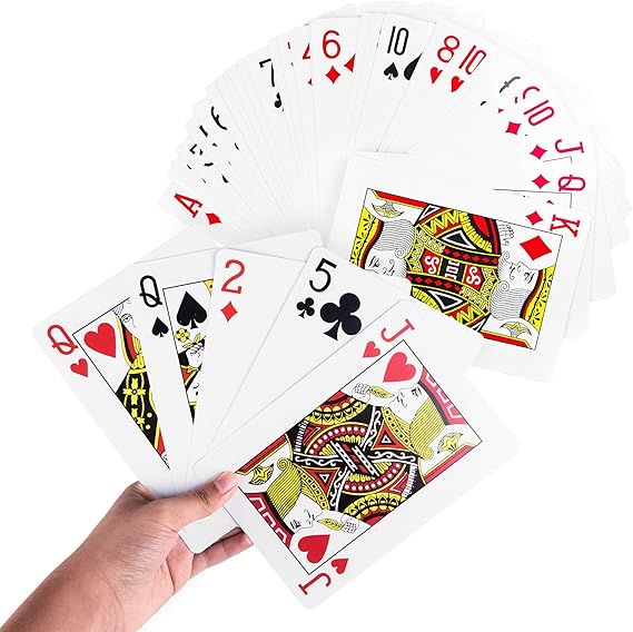 Super Z Outlet Giant Jumbo Deck of Big Playing Cards Fun Full Poker Game Set - Measures 5" x 7"