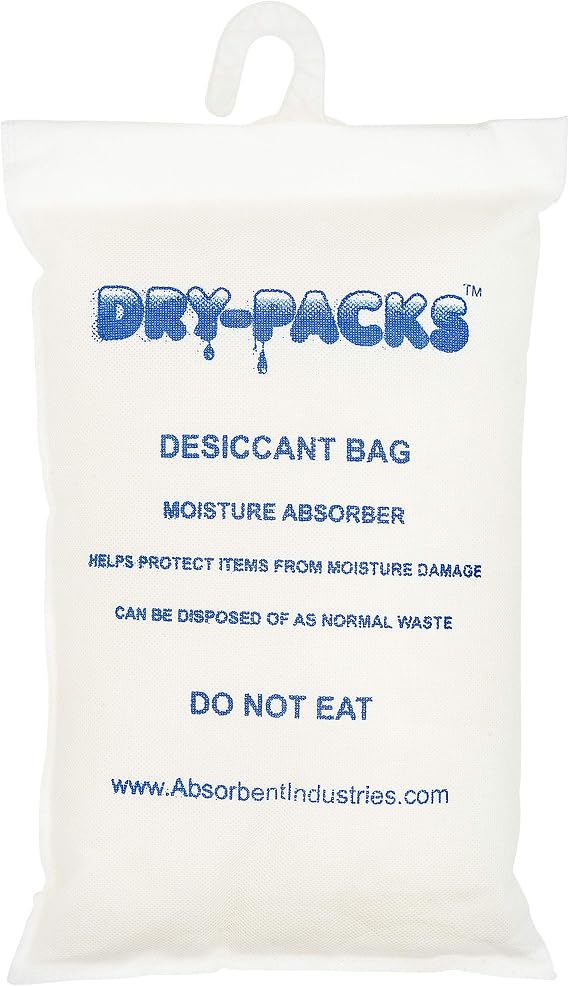 Container & Cargo Dry with Hanging Hook by Dry-Packs - 4.5LBS & 2KG White 2KGCONDRYHOOK