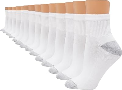 Hanes Womens Cushioned Athletic Ankle Socks 14-Pack