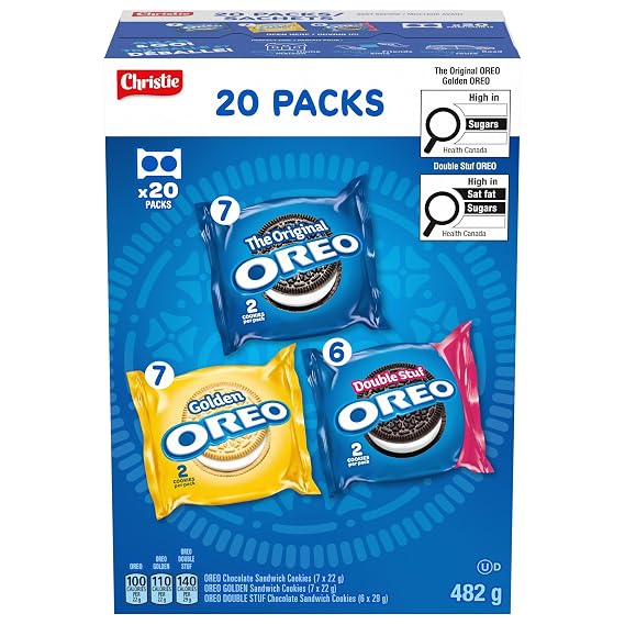 Oreo Sandwich Cookies, Variety Snack Packs, 482G