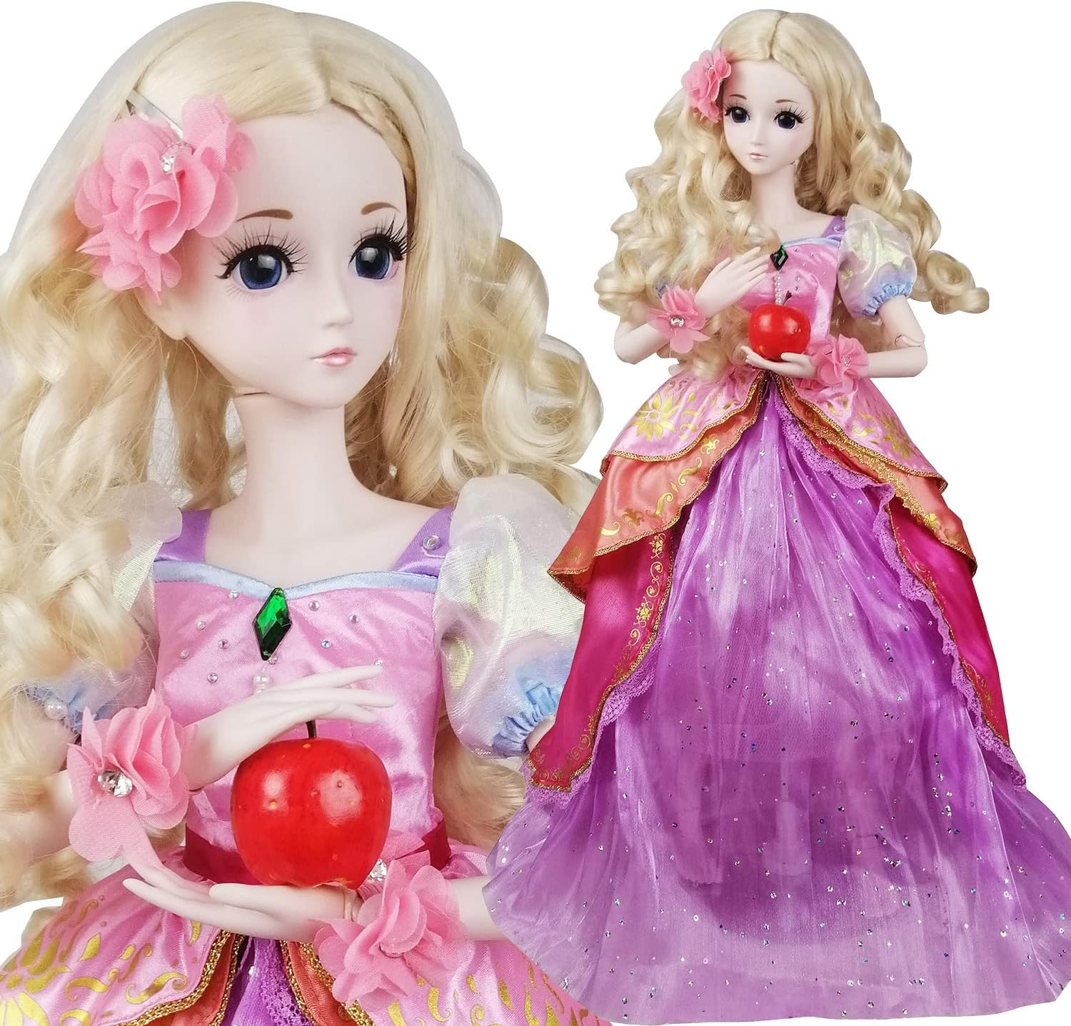 Ling Princess13 BJD Doll 60cm Ball Jointed Dolls Figure  Full Set Accessories  Shoes  Hair  Clothes for Birthday Gift