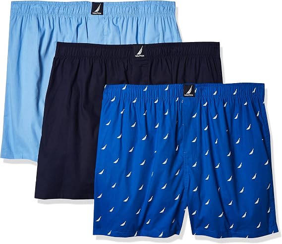 Nautica Men's Classic Cotton 3-Pack Woven Boxers
