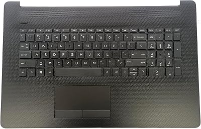 Replacement for HP Pavilion17BY 17-by 17CA 17-CA Laptop Upper Top Cover Case Palmrest Not-Backlit Keyboard Touchpad Assembly Part L48409-001 6070B1546701