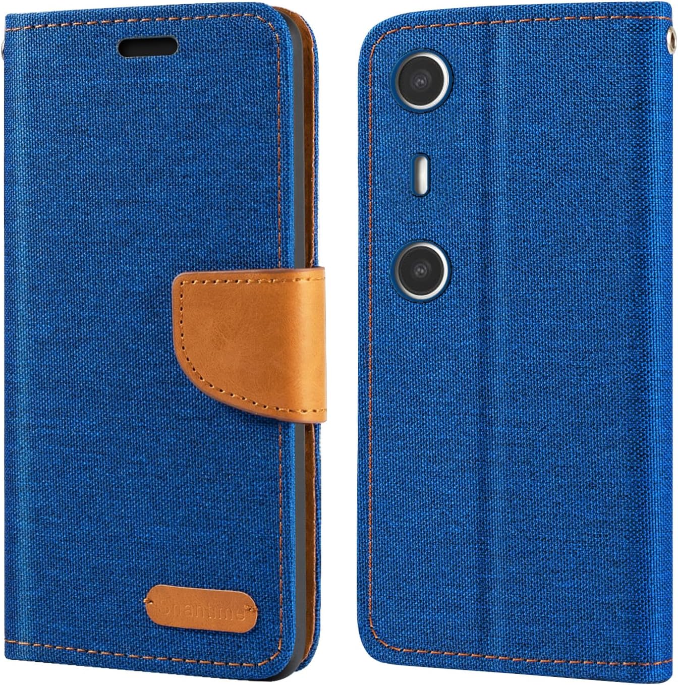 Oxford Fabric Leather Flip Wallet Case Compatible with Xreal Beam Pro 5G, Durable Protective Magnetic Cover with Card Slots and KickstandBlue