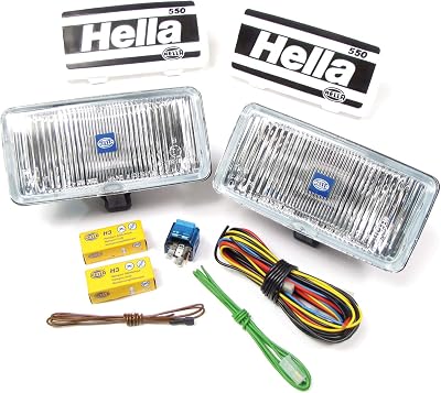 Atlantic British Ltd. Fog Light Kit, Hella 74506 Clear 550 Series, fits All Land Rovers