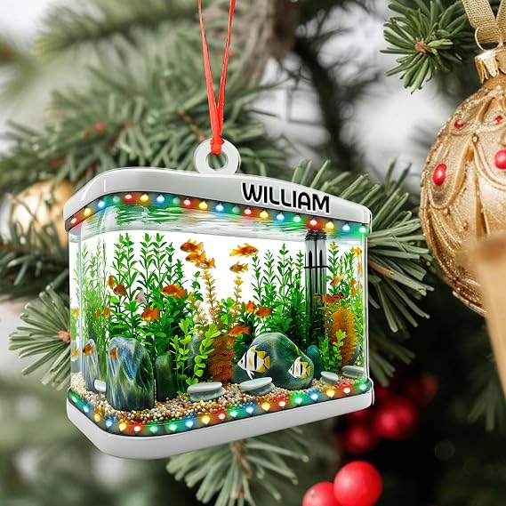 Personalized Aquarium Christmas Ornament 2026, Custom Ocean Gift | Gift For Aquarium Lovers, Fish Keepers, Ocean Lovers, Scuba Divers, Friends, And Family, Christmas Tree Decoration Keepsake