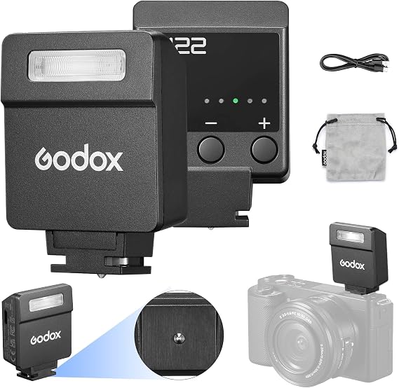 Godox iM22 Mini Camera Flash, 440 Full-Power Flashes 470mAh