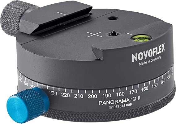 NOVOFLEX Panorama Plate QII Base (Panorama-Q-II) | Panorama Plate with Q=MOUNT and 360-degree scale for rotation, leveling and alignment