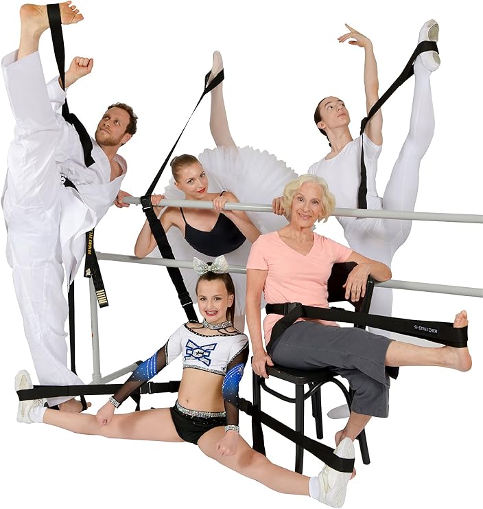 Si-Stretcher Stretching and Flexibility aid for Martial Artists, Dancers, Gymnasts, Cheerleaders, Physical Therapy, Yoga, Pilates & Athletes A Comfortable Stretching Band/Strap