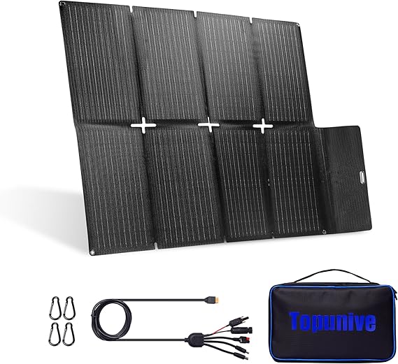 Foldable Solar Panel 100W for Portable Power Station Laptop, Portable Solar Charger with Dual USB PD 65W IP67 Waterproof for Cell Phones, Tablets, Camera, Outdoor Camping Van RV