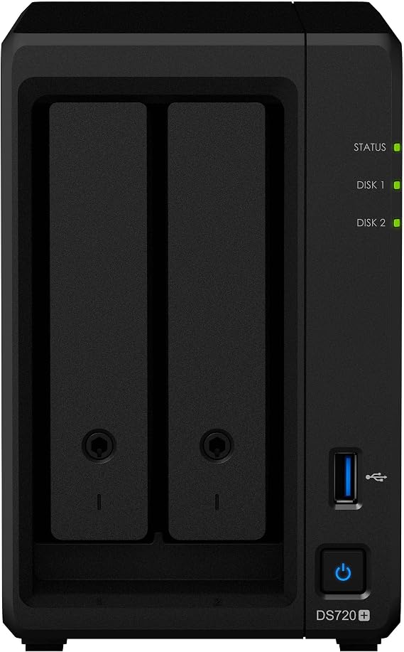 Synology DiskStation DS720+ NAS Server Business Celeron CPU 6GB Memory 4TB HDD Storage Synology DSM Operating System