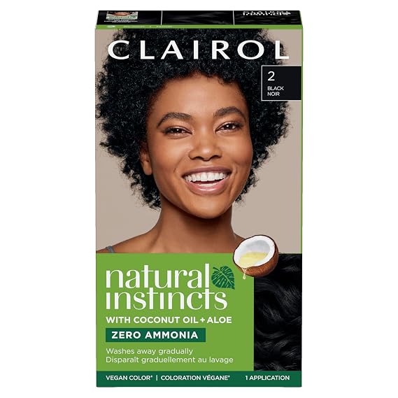 Clairol Natural Instincts Demi-Permanent Hair Dye, 2 Black | 1 Pack