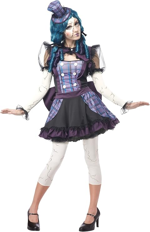 California Costumes Womens Broken Doll Sexy Creepy Steampunk Victorian Adult Sized Costume, Purple, X-Small US