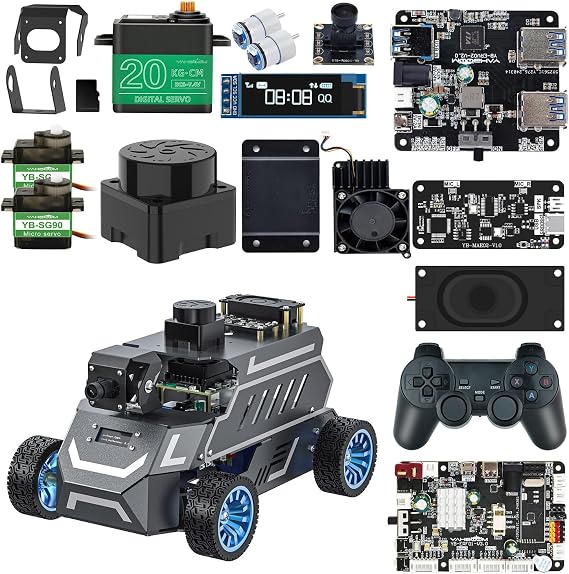 Yahboom AI Robot Car,TOF LiDAR,Voice Interaction Module,for RPi 5