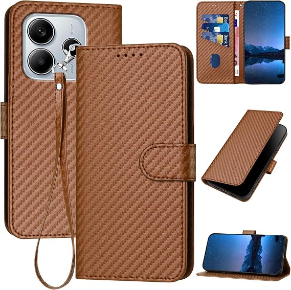 Compatible Xiaomi Poco M7 Pro 5G Case Folio Type Poco M7 Pro 5G Case Folio Type Carbon Fiber Style Redmi Note 14 5G Cover Stylish and Simple Poco M7pro Smartphone Case Lightweight Thin Redmi