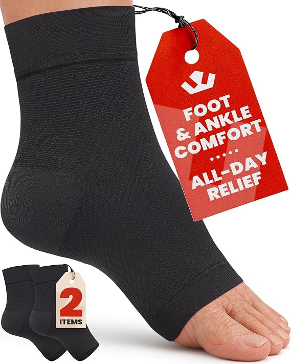 KEMFORD Ankle Support Compression Stockings – Plantar Fasciitis & Achilles Tendonitis Relief Sleeves for Foot Pain & Swelling