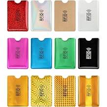 Colorful RFID Card Holder,12 Pcs RFID Blocking Sleeves Credit Card, Bank Card Protector,Card Protector Sleeves, Card Holder Identity Card Protectors Credit for Women Men