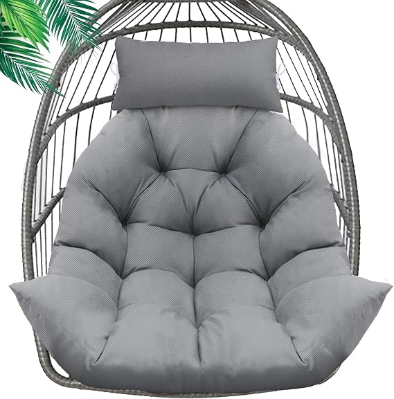 Egg Chair Cushion, Memory Foam Hanging Egg Chair Cushion Replacement, Grey