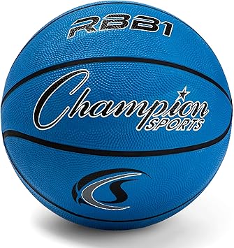 Champion Sports Rubber Basketballs Durable Indoor & Outdoor Training & Recreational Game Balls, Multiple Sizes & Colors