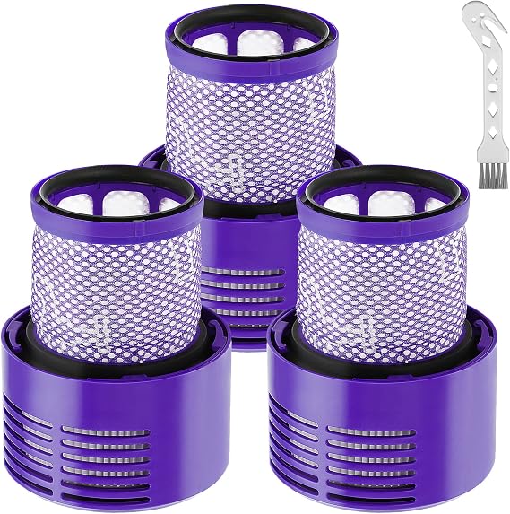 3 Pack V10 Filters Replacement for Dyson V10 Cyclone Series, V10 Absolute, V10 Animal, V10 Motorhead, V10 Total Clean, SV12, Replaces Part # 969082-01
