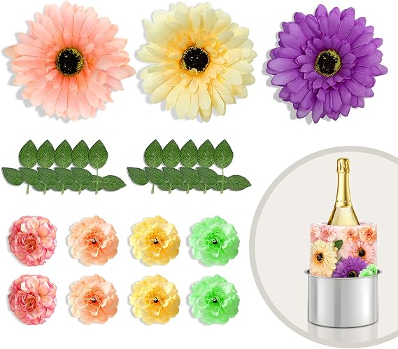 Artificial Flowers Bulk, Small Fake Flowers 21PCS Sets, Silk Flowers for Home Decor Indoor/DIY Crafts/Ice Molds Decoration | Silk Flowers Set, for Indoor Decor, DIY Crafts, Ice Molds Decoration (Ice Mold Not Included), Cakes Decorating
