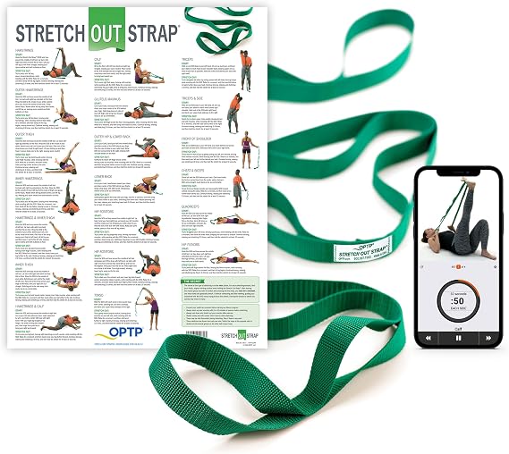 OPTP The Original Stretch Out Strap with Exercise Poster Made in the USA