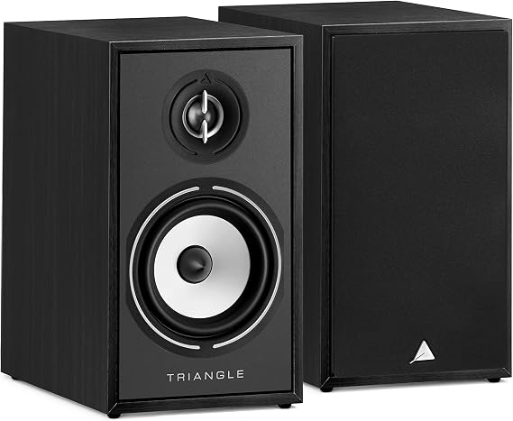 Triangle - BOREA BR02 Hi-Fi Bookshelf Speakers - Power handling 80W - Output 89 dB/W/m - Versatile Music and Home Cinema - 176 x 310 x 274 mm - Black (Pair)