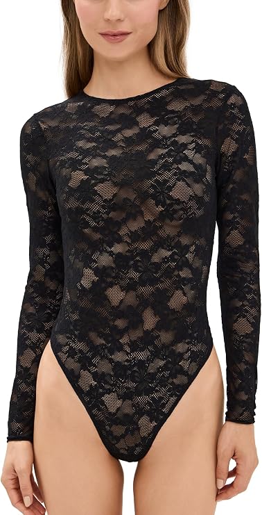 Women's Le Stretch Long Sleeve Thong Bodysuit