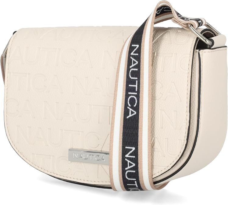 Nautica Delray Flap Crossbody Purse Womens Shoulder Bag, Magnetic Snap Closure Pocket, Small Travel Handbag, Adjustable Strap