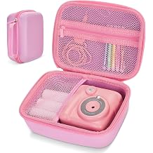 Kids Camera Case Fit for Hangrui/Dylanto/GREENKINDER/GKTZ/Gofunly/HiMont Digital Camera Toy,Portable Instant Camera Storage Holder Organizer Bag (Case Only) - Pink