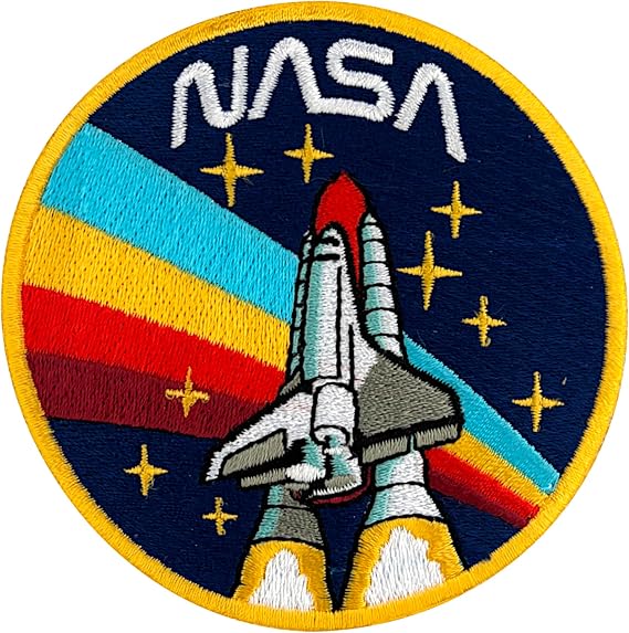 Urbanski Patch NASA Rocket Logo Embroidered Iron-On Patch 8.3 x 8.3 cm | Sew or Iron On Applique Badge