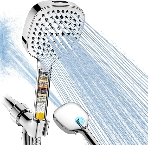 Filtered Shower Head with Handheld, 7 Spray Shower Head Filters