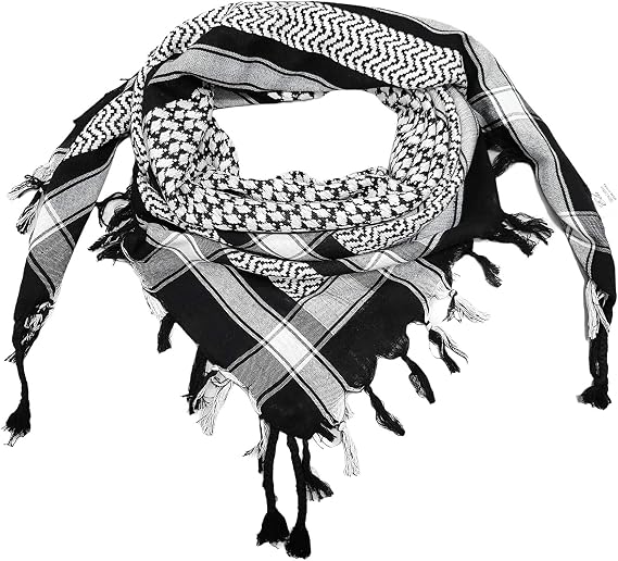 Elu Shemagh Scarf Men - Women /100% Cotton Military Shemagh Keffiyeh Scarf Arafat Tactical Desert Rave Bandana Head Wrap