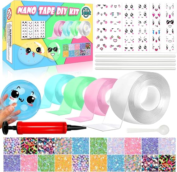 4Pcs Nano Tape Bubble Kit - Children's DIY Toys | Nano Double Sided Adhesive Tape Bubbles, Party Favors, Kids Craft, For Boys and Girls Ages 6-12