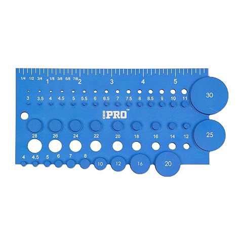 CRB PRO Tip Top & Guide Sizing Gauge - Custom Rod Building Tool - Precision Machined Aluminum with Anodized Blue Finish