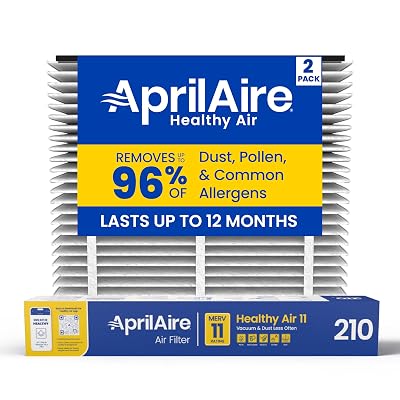 AprilAire 210 Replacement Filter for AprilAire Whole House Air Purifiers - MERV 11, Clean Air & Dust, 20x25x4 Air Filter Pack of 2