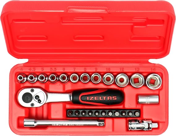 İZELTAŞ 1/4" Alti Köşe Lokma Anahtar Ve Bits Set 27 Parça