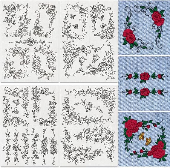 38Pcs Rose Lace Water Soluble Hand Sewing Stabilizers