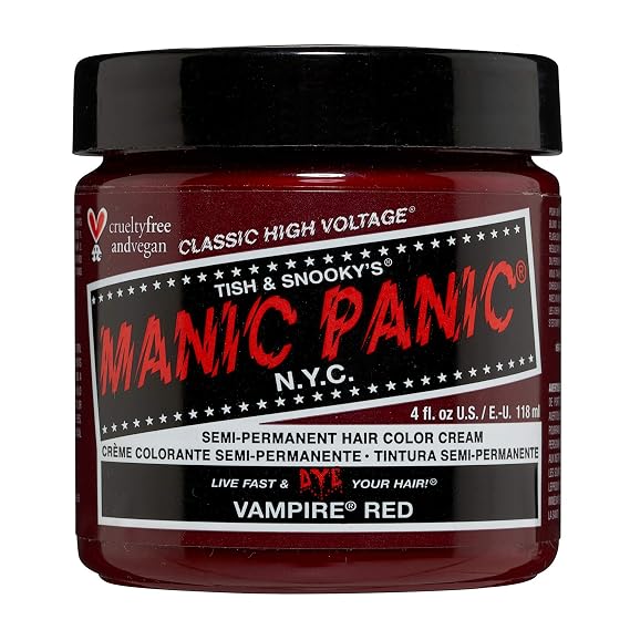 MANIC PANIC Classic Vampire Red Semi Permanent Hair Color - Deep Blood Red Hair Dye for Women & Men That Lasts 4-6 Weeks - Vegan, Ammonia & Cruelty-Free - Create & Mix Custom Shades (4oz)