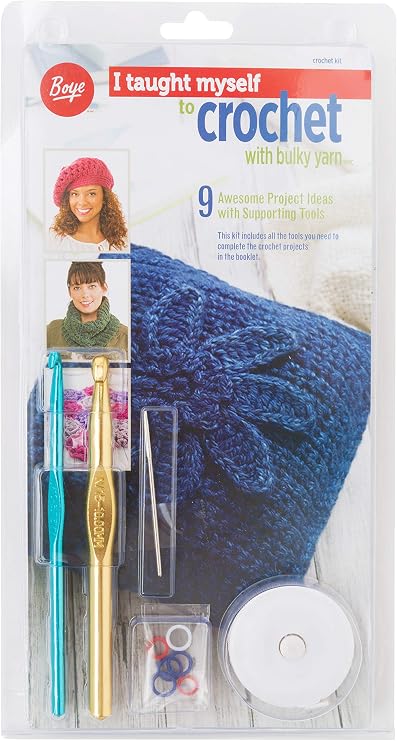 Boye Learn to Crochet for Beginners Kit, 9 Patterns