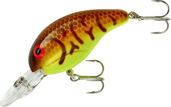 BANDIT LURES Crankbait Series 100 200 & 300 Bass Fishing Lures, Brown Craw Chartreuse Belly, Series 200 (Dives to 8') (BDT241)