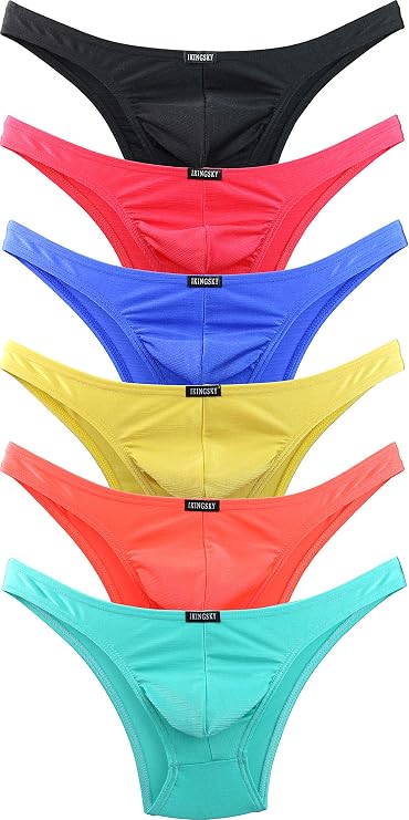 iKingsky Men's Cheeky Underwear Mens Pouch Bikini Panties Sexy Branzilian Back Briefs