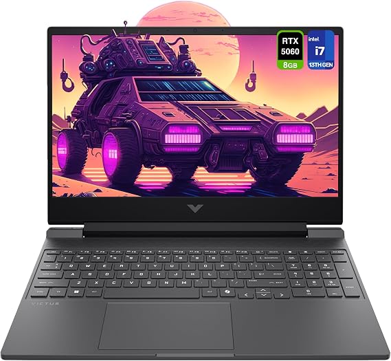 HP Victus Gaming Laptop, Intel i7-13620H, 64 GB DDR5 RAM, 4 TB PCIe SSD, 15,6" FHD (1920x1080) 144Hz Display, Nvidia G-Force RTX 5060, Backlit Numeric Keyboard, W11 Home, Mica Silver