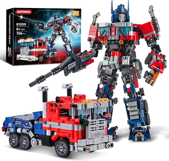 2 in 1 Transform Robot Set Mech Building Toy Kit for Boy Adult 8-14 | Transforming Robot Building Block Toy for Movie Fans,Christmas Birthday Gift for Kids Boys Adult 8-14
