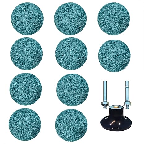 2 inch Zirconia Sanding Discs for Drill,Die Grinder - 36 Grit Quick Change Sanding Disc with 1/4'' Shanks Holder for Remover Rust,Burr,Paint,Cleaning and Finishing