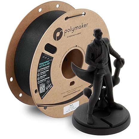 Polymaker HT-PLA-GF Filament 1.75mm Black 1KG, High Temp PLA, Neatly Wound | Heat Resistant to 150C, Easy to Print, Heat Stable, Spool, Easy to Anneal, 3D Printer Filament with Most FDM Printers