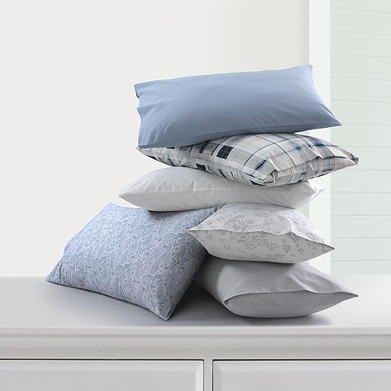 Tribeca Living Cotton Percale California King Size Bed Sheet Set, 300 Thread Count, Extra Deep Pockets, Printed Emma Floral Grey | 300 Thread Count, Extra Deep Pockets