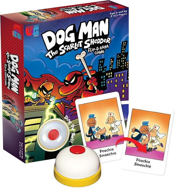 University Games, Dog Man Scarlet Shedder Flip-O-Rama Card Matching Game, Based On The Book Series, for 2 or More Players Ages 6 and Up