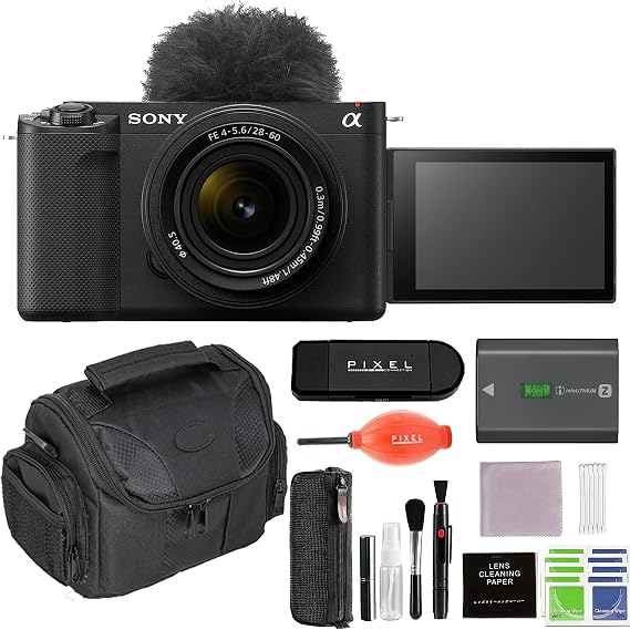 Sony ZV-E1 Mirrorless Vlog Camera (Black) with 28-60mm Lens Bundle with Gadget Bag, USB Card Reader & More